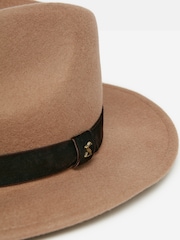 Joules Maude Brown Wool Fedora Hat - Image 5 of 6