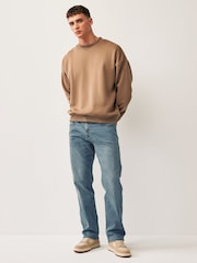 Svetlo modra letnik - Raven kroj - Vintage Wash denim kavbojke - Slika 2 iz 10