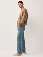 Svetlo modra letnik - Raven kroj - Vintage Wash denim kavbojke - Slika 3 iz 10