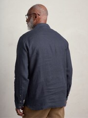 Seasalt Cornwall Blue Grey Artist's 100% Linen Shirt - Image 2 of 5