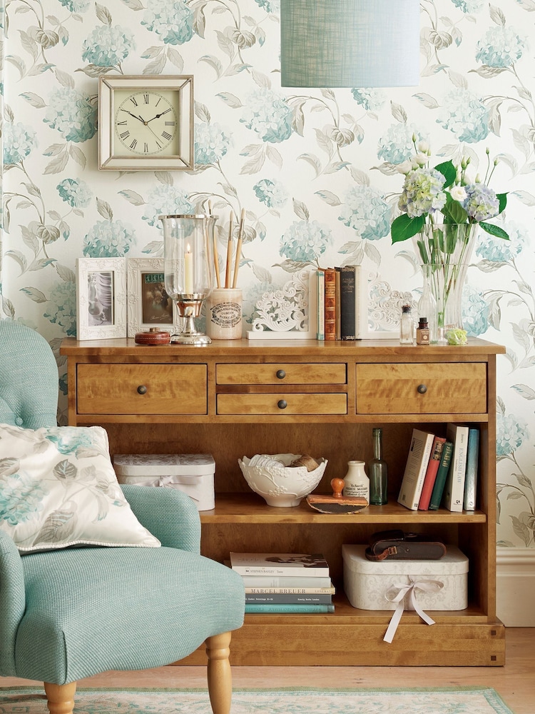 Laura Ashley Honey Gold Garrat 4 Drawer Console Table - Image 1 of 5