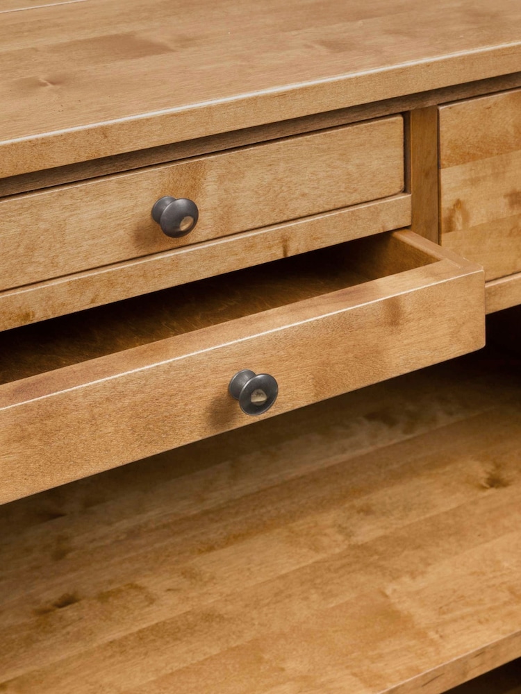 Laura Ashley Honey Gold Garrat 4 Drawer Console Table - Image 4 of 5