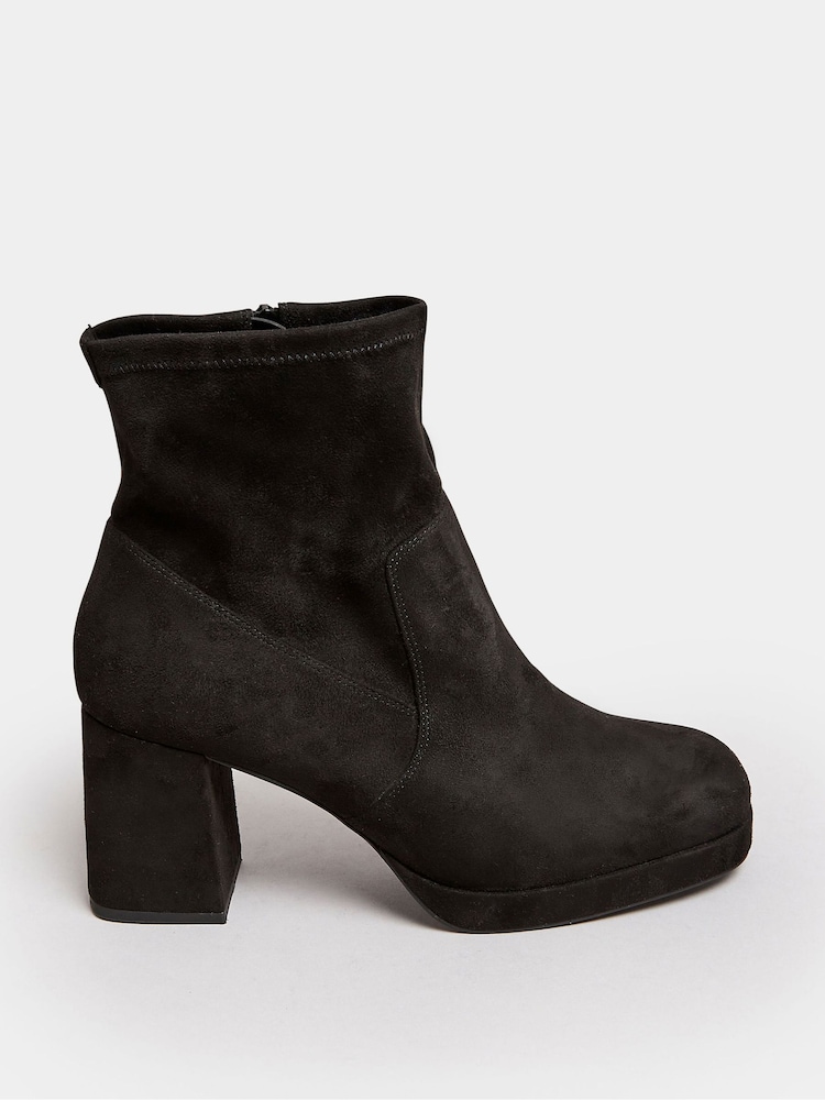 Yours Curve Black Extra-Wide Fit Platform Ankle Boots - Image 2 of 5