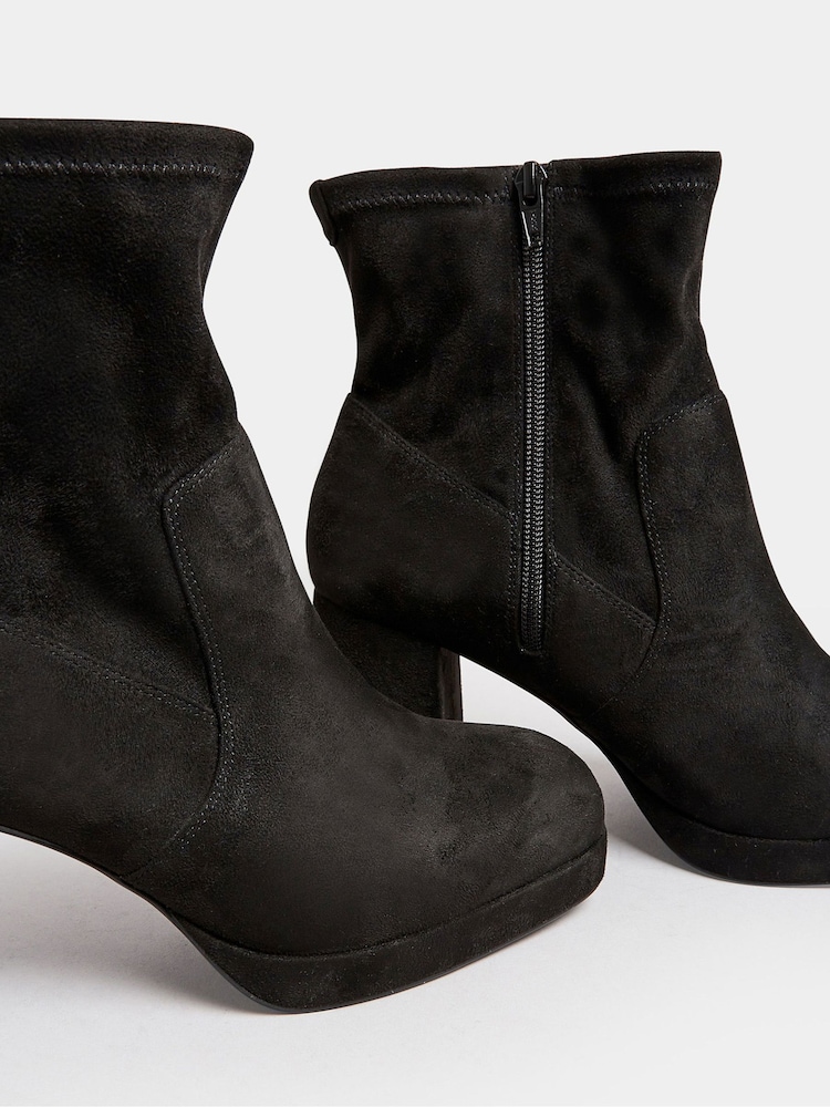 Yours Curve Black Extra-Wide Fit Platform Ankle Boots - Image 5 of 5