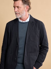Seasalt Cornwall The Navy Mens Towen 100% Cotton Blazer - Image 1 of 5
