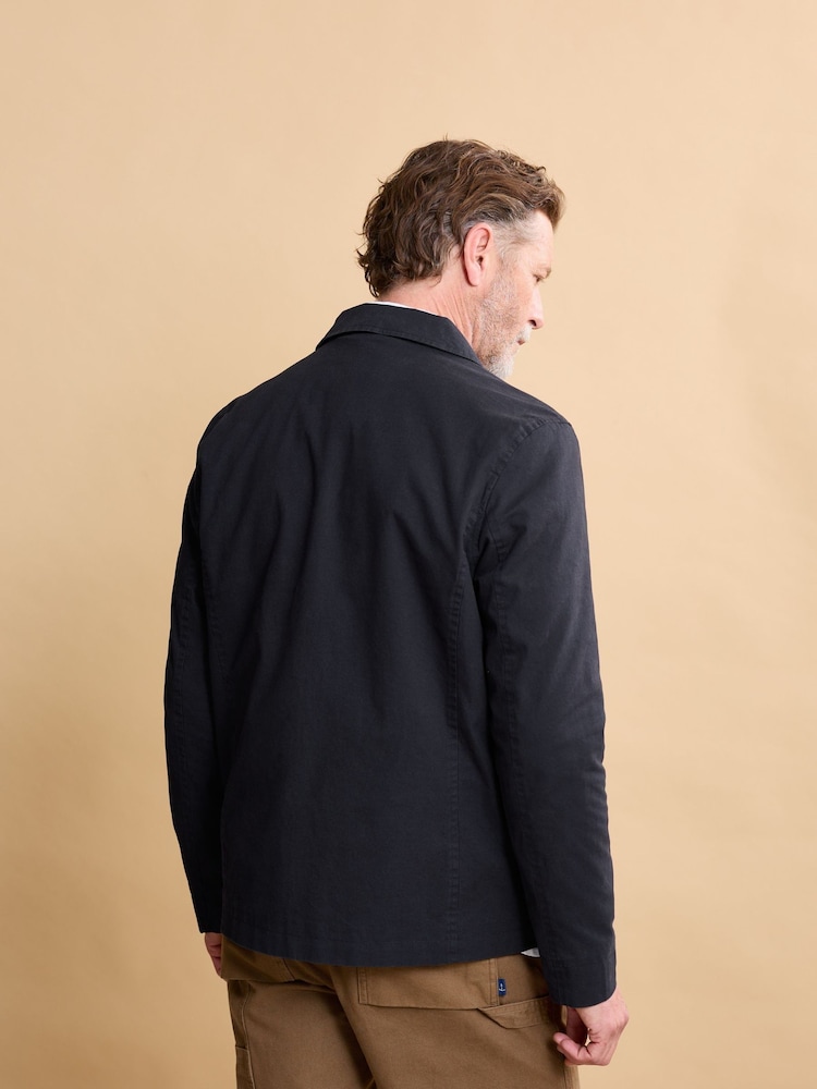 Seasalt Cornwall The Navy Mens Towen 100% Cotton Blazer - Image 2 of 5 Seasalt Cornwall The Navy Mens Towen 100% Cotton Blazer - Image 2 of 5