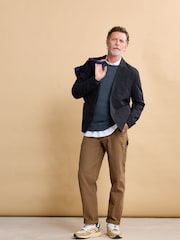 Seasalt Cornwall The Navy Mens Towen 100% Cotton Blazer - Image 3 of 5