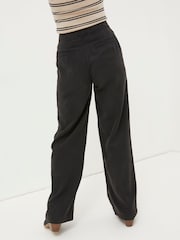 FatFace Black Blake Wide Leg Drape Trousers - Image 2 of 4