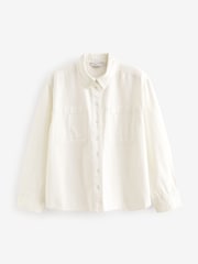 Ecru Cream Cotton Shacket - Image 2 of 3