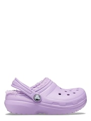 Crocs Kids Purple Classic Lined Clog Sandals - Image 1 of 7