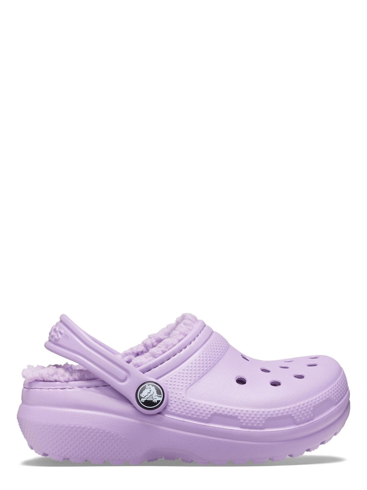 Crocs Kids Purple Classic Lined Clog Sandals - Image 1 of 7