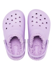 Crocs Kids Purple Classic Lined Clog Sandals - Image 6 of 7