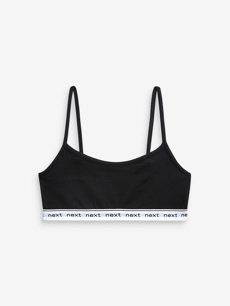 Black/Grey/White 7 Pack Strappy Crop Tops (5-16yrs) - Image 2 of 8