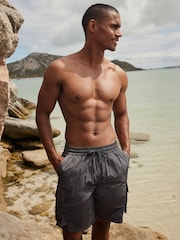 Fashion Cargo Charcoal Grey Utility Swim Shorts - Image 3 of 11
