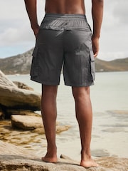 Fashion Cargo Charcoal Grey Utility Swim Shorts - Image 5 of 11