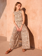 Mint Velvet Geo Print Jumpsuit - Imagen 1 de 8