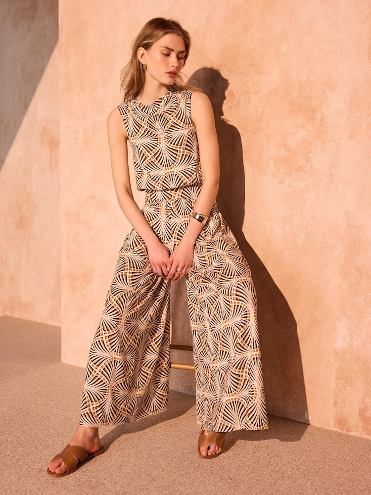 Mint Velvet Geo Print Jumpsuit - Imagen 1 de 8