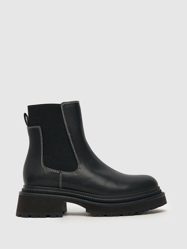 Schuh Alivia Chunky Black Chelsea Boots - Image 1 of 4