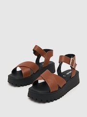 Schuh Wide Fit Tera Cross-Strap Sandals - Image 3 of 4