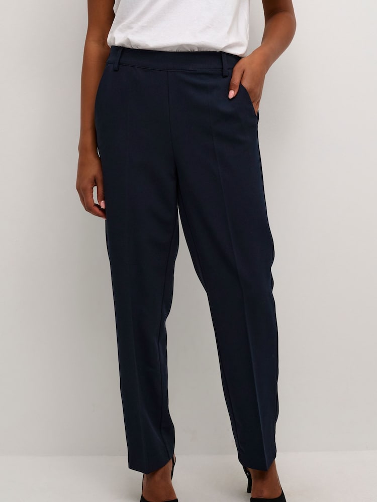 Kaffe Sakura Elastic Waist Black Trousers - Image 1 of 6