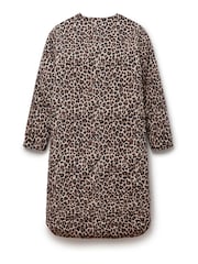 Another Sunday Reversible Longline Padded Coat In Leopard Print And Black - Image 5 of 8