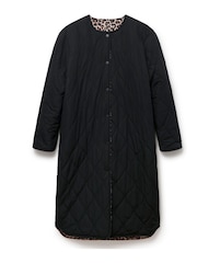 Another Sunday Reversible Longline Padded Coat In Leopard Print And Black - Image 6 of 8