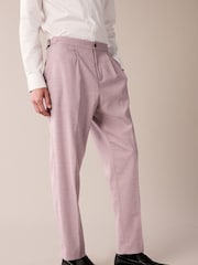 Pink Slim Tapered Textured Side Adjuster Trousers - Image 1 of 8