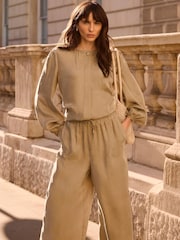 Mint Velvet Natural Long Sleeve Bomber Blouse - Image 5 of 8