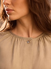 Mint Velvet Natural Long Sleeve Bomber Blouse - Image 6 of 8