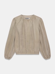 Mint Velvet Natural Long Sleeve Bomber Blouse - Image 7 of 8