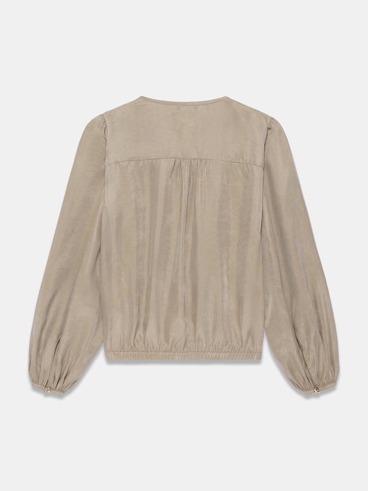 Mint Velvet Natural Long Sleeve Bomber Blouse - Image 8 of 8 Mint Velvet Natural Long Sleeve Bomber Blouse - Image 8 of 8