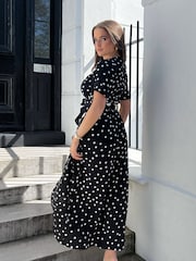 Girl In Mind Black/White Farren Wrap Maxi Dress - Image 4 of 4