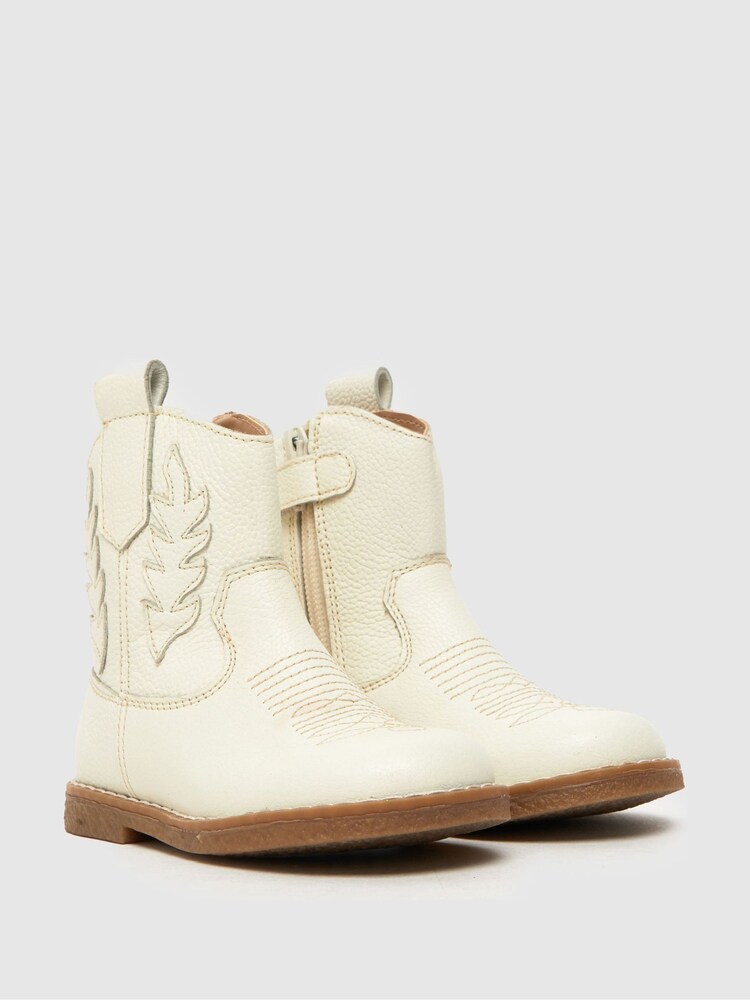 Schuh Cowgirl Western White Boots - Image 2 of 4