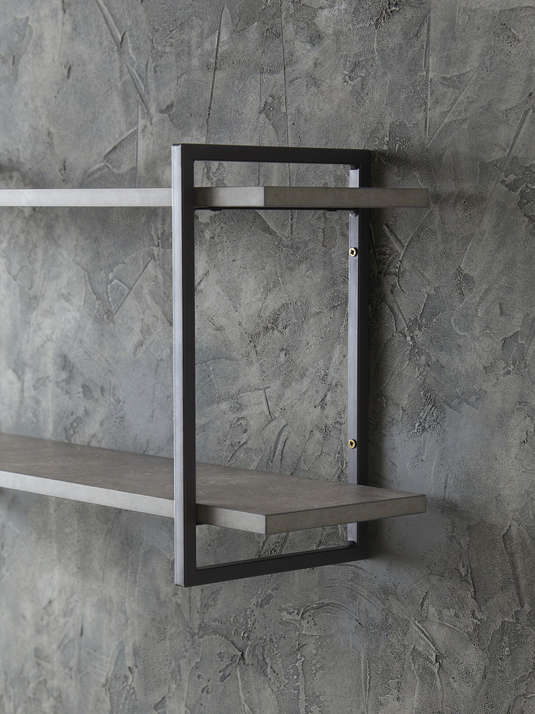 Buy Grey Bronx 2 Tier Wide Wall Shelves from Next Singapore