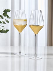 Lipsy 2 Pack Gold Foil Tapered Wine Glasses - Image 1 of 4