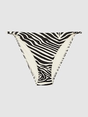 Reiss Black/White Melody Zebra Print Bikini Bottoms - Image 2 of 5