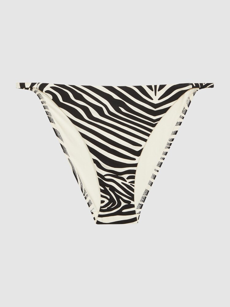 Reiss Black/White Melody Zebra Print Bikini Bottoms - Image 2 of 5