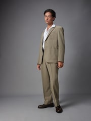 Green Relaxed Fit Seersucker Suit Trousers - Image 2 of 8