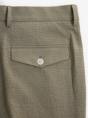 Green Relaxed Fit Seersucker Suit Trousers - Image 7 of 8