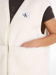 Calvin Klein Jeans Cream Sherpa Vest - Image 3 of 6