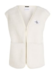 Calvin Klein Jeans Cream Sherpa Vest - Image 4 of 6