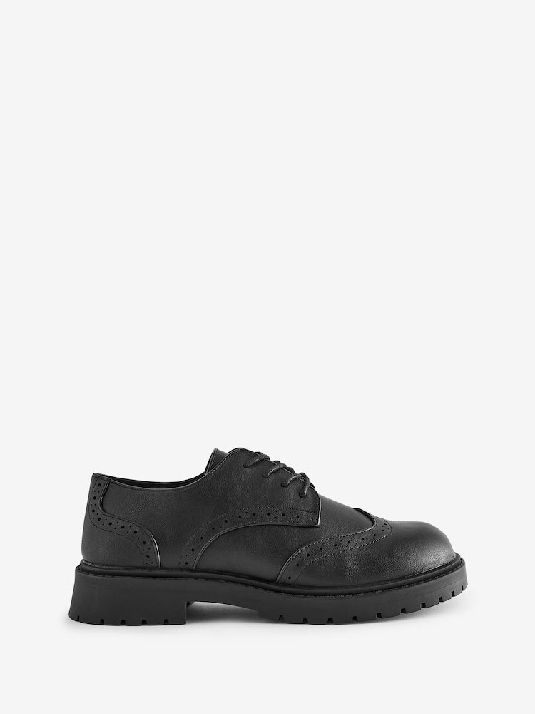 Schuh Lotus Brogue Lace-Up Black Shoes - Image 1 of 4
