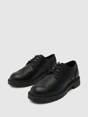 Schuh Lotus Brogue Lace-Up Black Shoes - Image 3 of 4