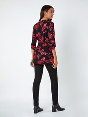 Roman Black Paisley Print Stretch Jersey Blouse - Image 2 of 5