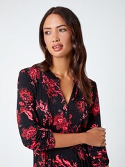 Roman Black Paisley Print Stretch Jersey Blouse - Image 4 of 5