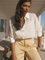 Mint Velvet Yellow Satin Balloon Trousers - Image 5 of 7