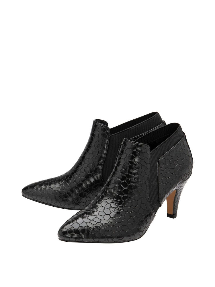 Lotus Black Stiletto Heel Shoe Boots - Image 2 of 4