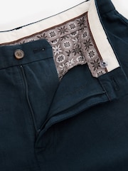 Navy Blue Linen Blend Shorts - Image 6 of 9