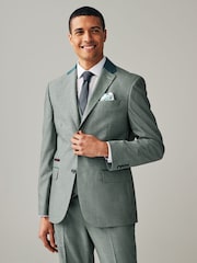 Green Regular Fit Trimmed Suit Jacket - Image 1 of 10