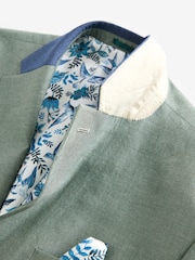 Green Regular Fit Trimmed Suit Jacket - Image 10 of 10